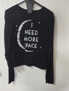 Black Matter Black Cropped Long Sleeve Crop Top